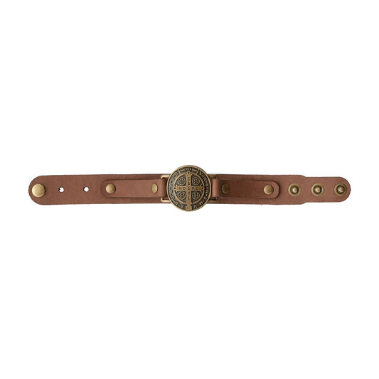 St. Benedict Leather Wristband