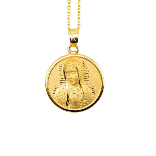 Guadalupe Round Mini Pendant Necklace