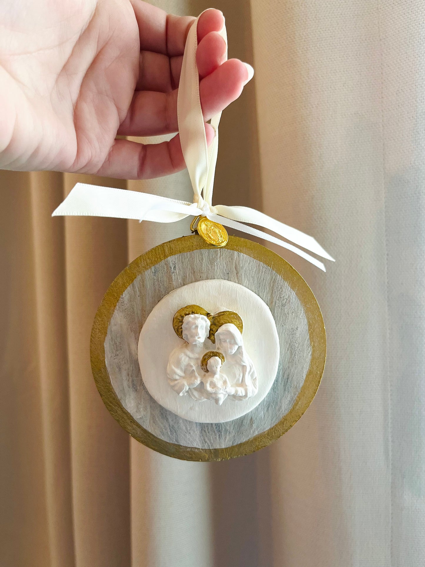 Holy Family Hand-Crafted Slate Ornament