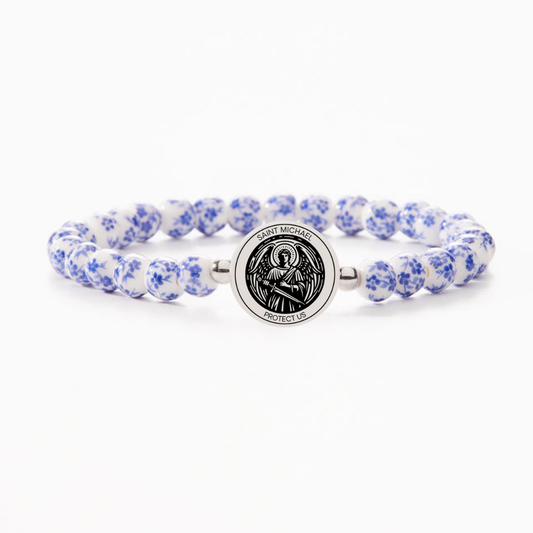 HOLY WATER ST. MICHAEL BRACELET - Porcelain Beads