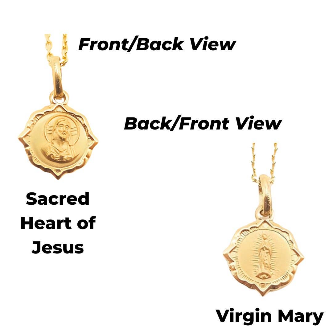 Dainty Gold Basilica Guadalupe Petite Scapular Pendant Necklace