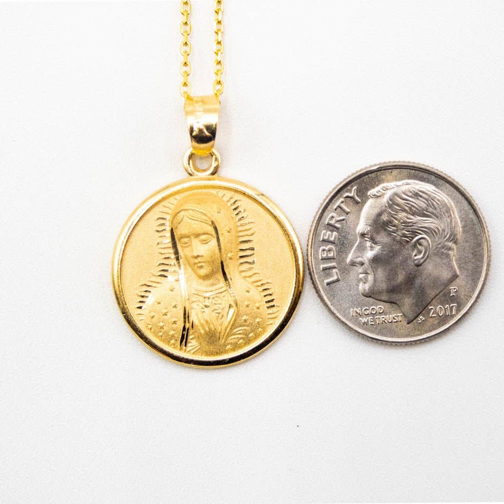 Guadalupe Round Mini Pendant Necklace