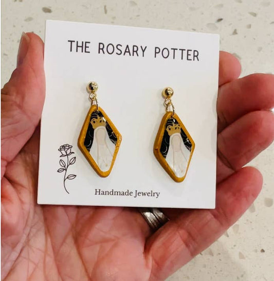 Our Lady of Fatima Polymer Clay Earrings