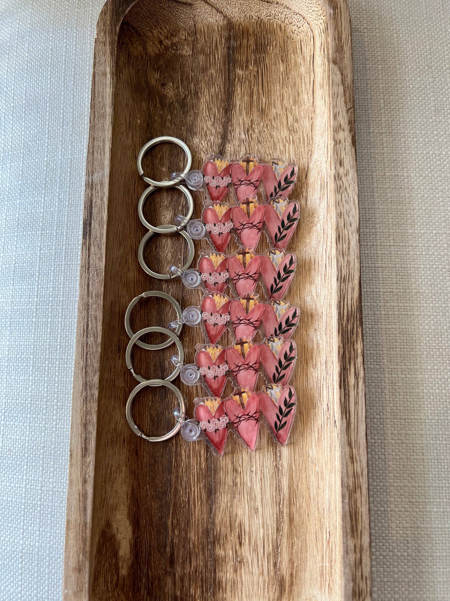 3 Holy Hearts Keychain