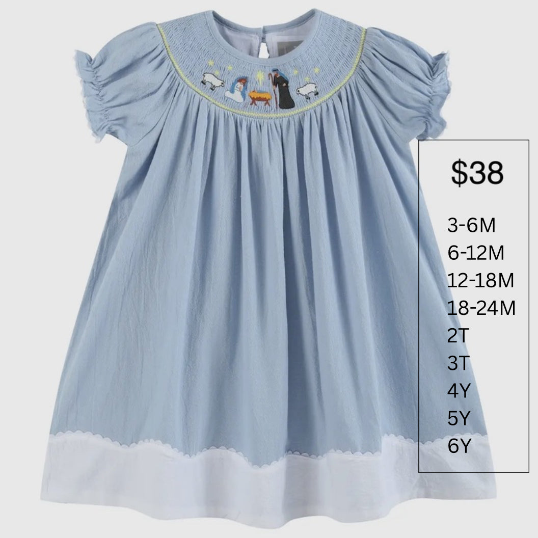 PREORDER: Nativity Smocked Dress