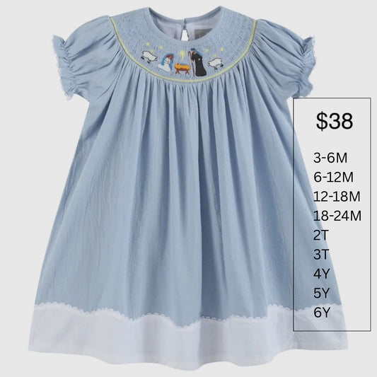 PREORDER: Nativity Smocked Dress
