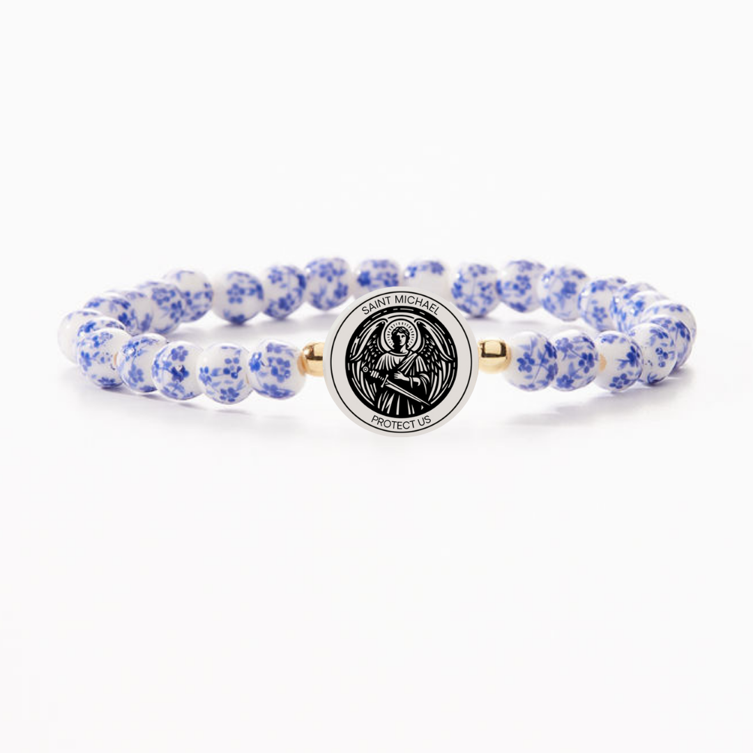 HOLY WATER ST. MICHAEL BRACELET - Porcelain Beads