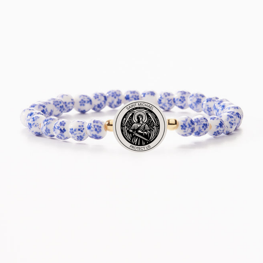 HOLY WATER ST. MICHAEL BRACELET - Porcelain Beads