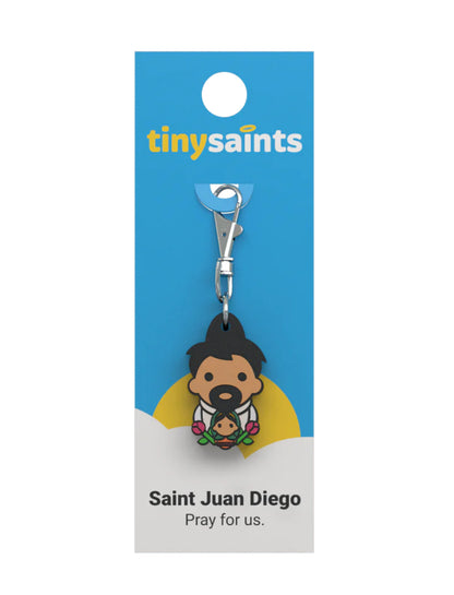 Tiny Saint Charm keychain featuring St. Juan Diego