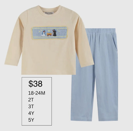 PREORDER: Nativity Smocked 2pc. Set