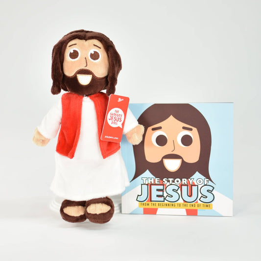 Jesus Plush Doll + Story of Jesus Book Bundle