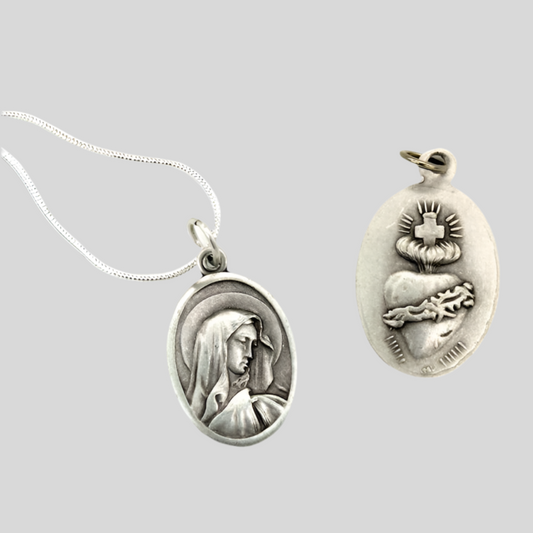 Sorrowful Mother Double Sided Medal Charm