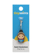 Tiny Saint Charm keychain featuring Saint Genevieve