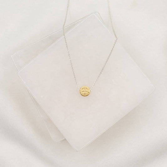 A Silver and Gold St. Benedictine Medal Necklace