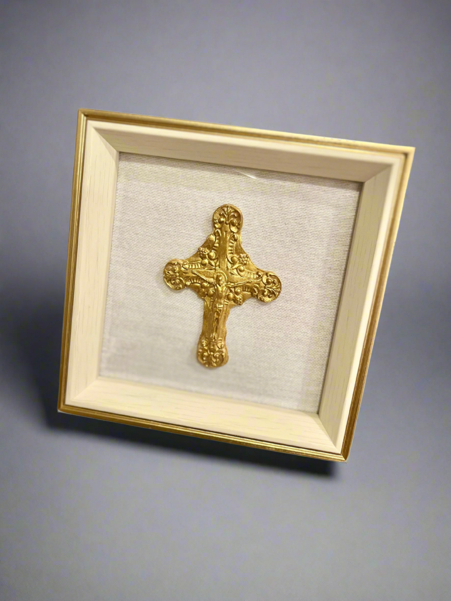 Crucifix Framed Handcrafted Intaglio Art