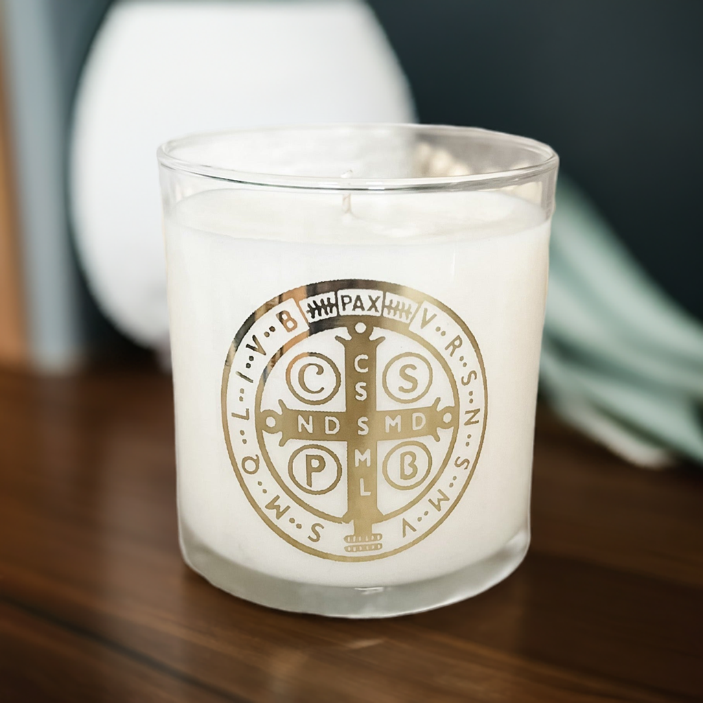 Saint Benedict Medal Candle