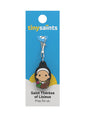 Tiny Saint Charm keychain featuring St. Therese of Lisieux