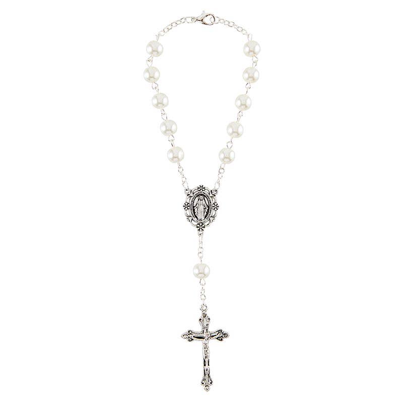 Pearl Auto/Purse Rosary