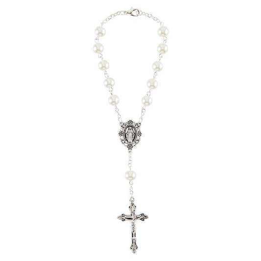 Pearl Auto/Purse Rosary