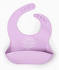 Pinkish purple silicone bib with meal blessing prayer