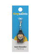 Tiny Saint Charm keychain featuring St. Benedict