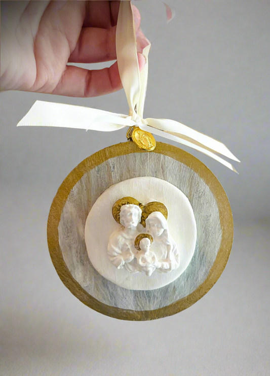 Holy Family Slate Ornament