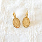 Mini Miraculous Medal Earrings in Gold