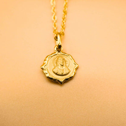 Dainty Gold Basilica Guadalupe Petite Scapular Pendant Necklace