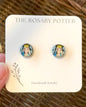 Mary Morning Glory Blessed Mother Catholic Clay Studs